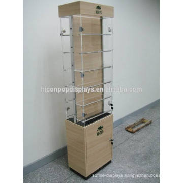 Eyeglass Retail Store Eyewear Shop Merchandising Freestand Wood Acrylic Locking Sunglasses Display Show Case